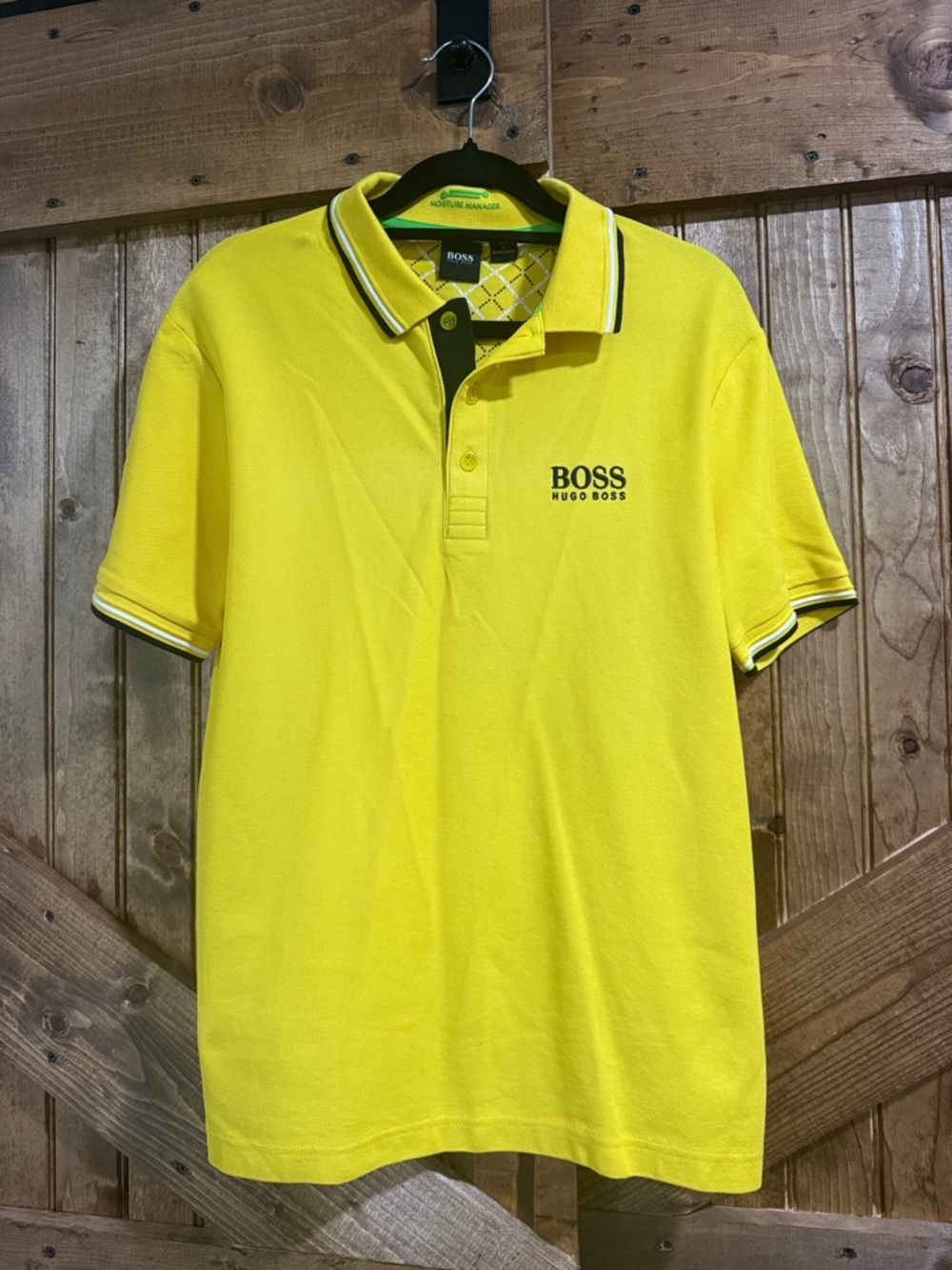 BOSS Yellow Polo with Black Trim